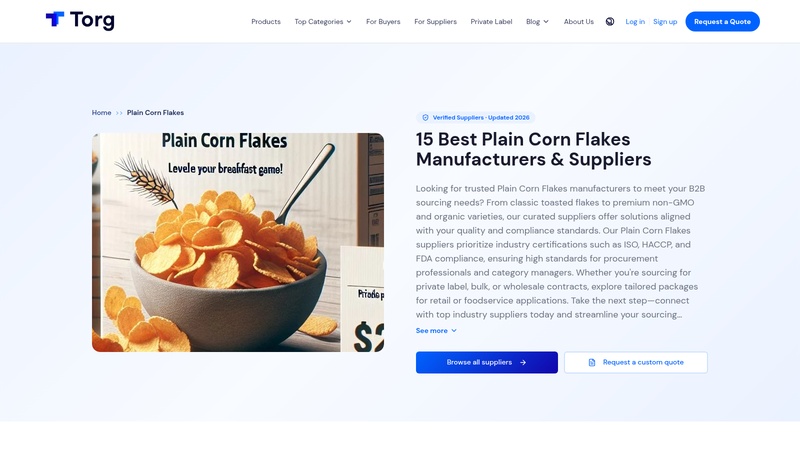 15  Plain Corn Flakes Manufacturers and Suppliers (2026) machinery