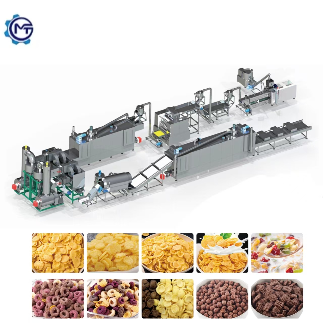 A stock image illustrating corn flakes making machine manufacturers concepts