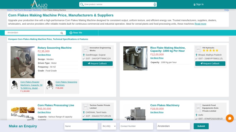 Corn Flakes Making Machine Manufacturers & Suppliers machinery