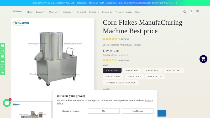 Corn Flakes ManufaCturing Machine  price machinery