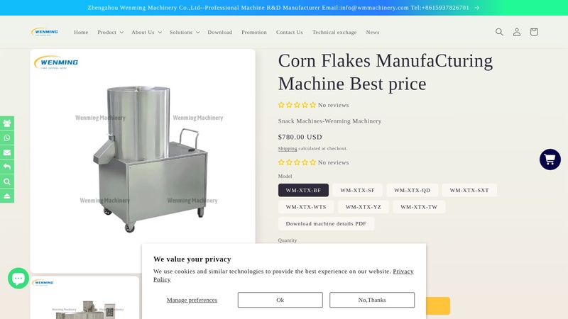 Corn Flakes ManufaCturing Machine  price machinery
