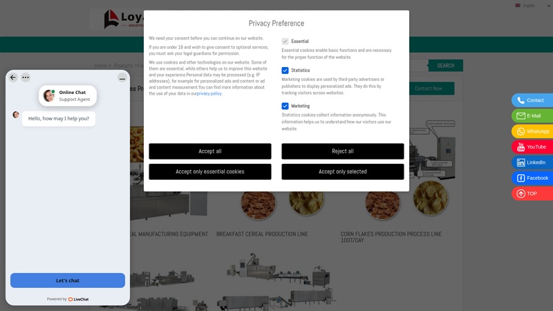 Corn Flakes Production Line machinery