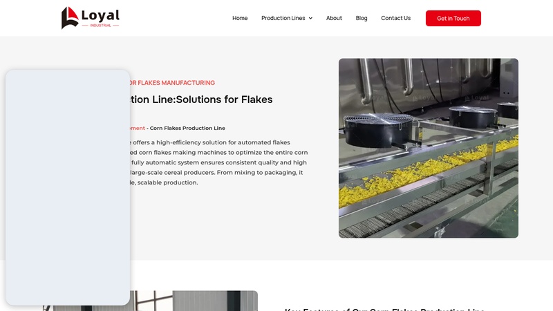 Corn Flakes Production Line and Production Solution machinery