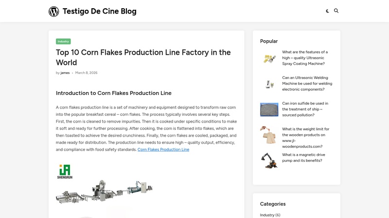 Corn Flakes Production Line Factory in the World machinery