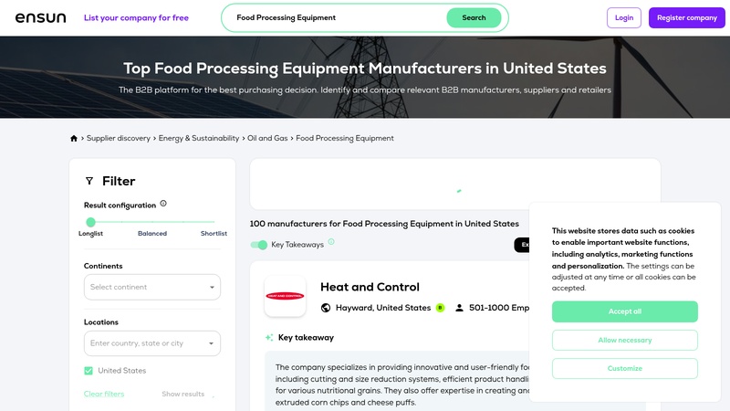 Food Processing Equipment Manufacturers in United States (2026) machinery