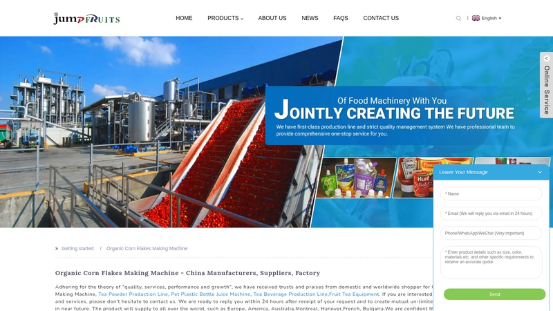 Organic Corn Flakes Making Machine machinery