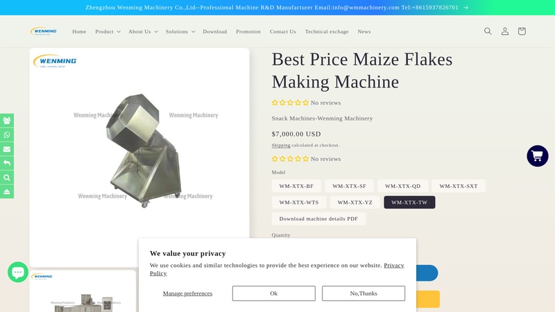 Price Maize Flakes Making Machine machinery