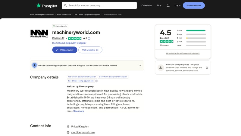 Read Customer Service Reviews of machineryworld.com machinery