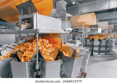 A stock image illustrating snacks production machines concepts