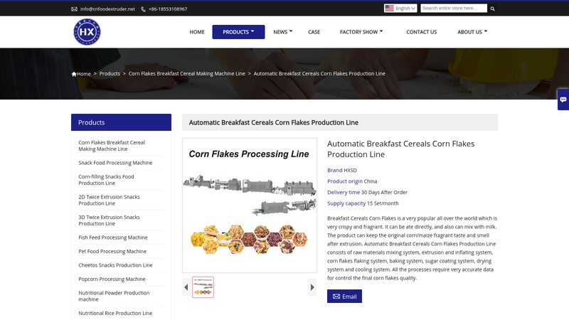 Supply Automatic Breakfast Cereals Corn Flakes Production Line Wholesale Factory machinery