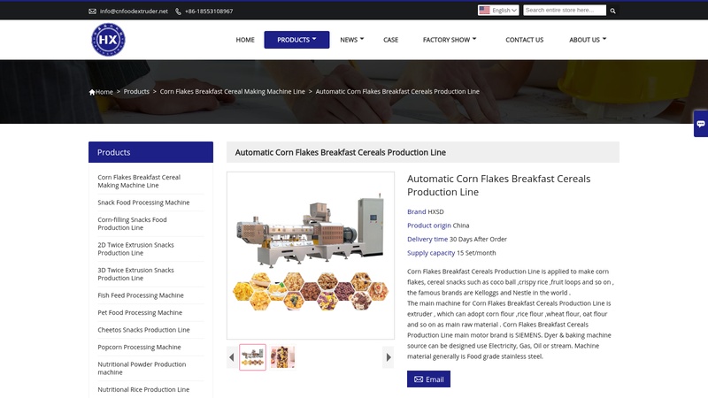 Supply Automatic Corn Flakes Breakfast Cereals Production Line Wholesale Factory machinery